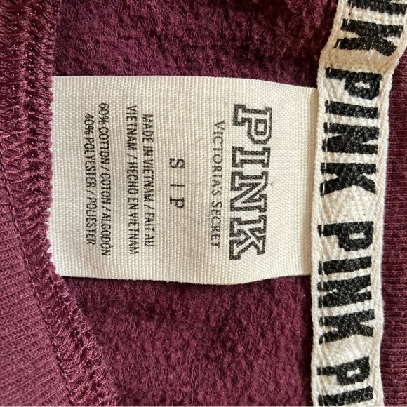 Victoria's Secret Pink Nation Burgundy Crewneck Sweater - Picture 3 of 4